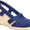 Juliet Holy Womens Wedges Sandals Platform Espadrilles Slingback Closed-toe Clogs Sandals, Navy Blue, 7