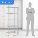 BestOffice | 5-Tier Wire Storage Shelves | 14x24x60 | Chrome | Heavy-Duty Metal Shelf, Holds Upto 750 lbs | No-Tool Assembly | Ideal for Home & Garage Shelving