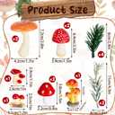 Gemscream 15 Pcs Mushroom Cake Decorations Artificial Mushroom Woodland Resin Cake Toppers for Birthday Baby Shower Party Micro Landscape Decorations