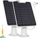 Solar Panel Charger with Micro USB Connection Compatible with Arlo Essential Spotlight/XL Spotlight Camera, 5W Arlo Essential Solar Panel, IP65 Waterproof 10ft Cable, (Not for 2K/2nd Gen), 2 Pack