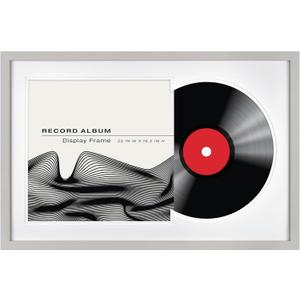 MCS Double Matte Record Album Frame, 16.5x25 Record Frame, Gray for LP Vinyl Record & Jacket Display (1-Pack)
