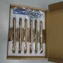 Goo-Ki 6 Pack 4'' Center to Center Antique Brass Cabinet Bar Pulls Vintage Drawer Handles Closet Classic Retro Home Kitchen Improvement Hardware