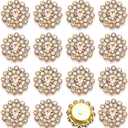 100PCS 14MM Sew on Rhinestones Gems, Flower Gold Claw Rhinestones Glass Crystals Jewelry for Crafting Sewing Clothes Dresses Shoes Belt Decoration Accessories (Champagne)