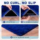 3x5 Area Rug for Bedroom, Blue Rugs for Living Room Nursery Kids Room Dorm Home Decor Aesthetic, Fluffy Shaggy Rug with 4 Anti-Slip Carpet Tapes, Navy Blue
