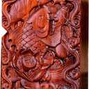 Natural Huanghuali Rosewood Carving Lighter Shell Box For Zippo Module (Lotus Fish 1#)
