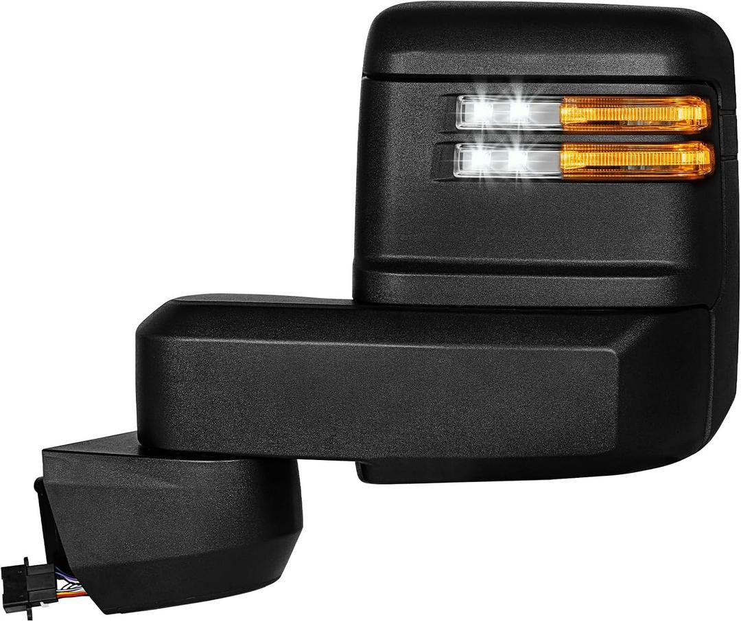 Driver Side Tow Mirror for 2020-2026 Chevy Silverado/GMC Sierra 2500 3500
Flashing Turn Signal Running Light Puddle Backup Light Power Adjustable Heated Manual Folding, Left Side Mirror Only