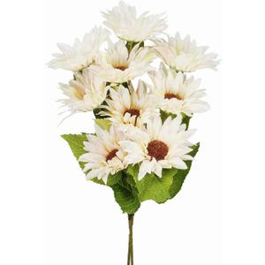 3pcs Sunflowers Artificial Flowers with 3 Large Sunflower Heads and Long Stems for Indoor Outdoor DIY Wedding Bouquets Baby Shower Centerpieces Floral Arrangements Party Tables Home Office Decorations (White)