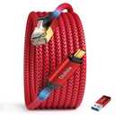 USB C to Ethernet Cable 6 FT - 2 in 1, USB A/C to RJ45 Cable, 1Gbps Braided Ethernet to USB C Cable, Type C to RJ45 Ethernet for Thunderbolt 4/5, MacBook Pro/Air, iPhone 16/17, XPS, Galaxy S24