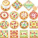 Reallnaive 14 Sets Valentines DIY Mosaic Tiles for Crafts Mixed Color Glass Mosaic Kits Xmas DIY Coasters Kit Make Your Own Stained Glass Coaster for Handmade Holiday Decoration Gift (Stylish Style)