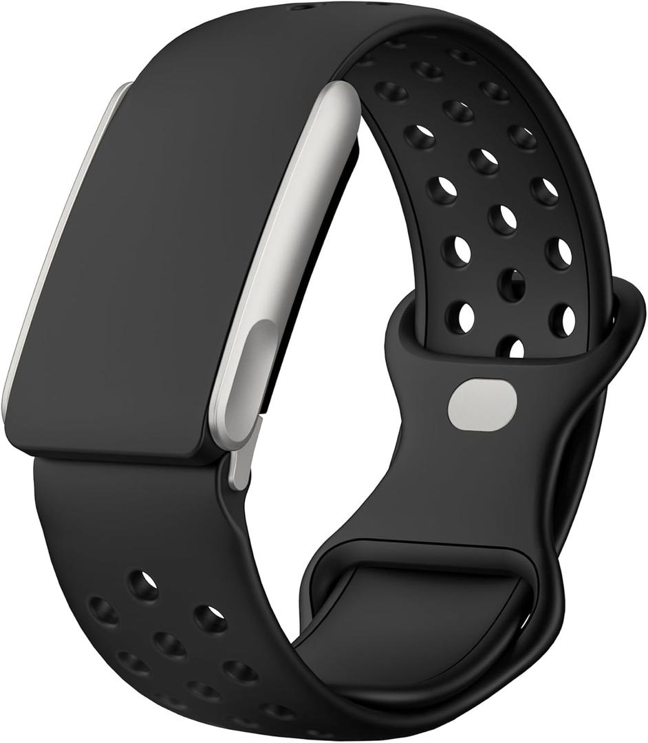 omee Silicone Sport Band Compatible with Whoop 5.0 Band Strap Men Women, Breathable Sport Adjustable Waterproof Replacement Wristbands Straps for Whoop 5.0 Silicone Bands (Black)