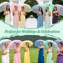 Clear Umbrella Bulk,Cute Colorful Transparent Stick Rain Umbrellas Windproof Waterproof with J Hook Handle for Wedding Guests Bride Groom Photography Daily Use Family Friend Gift (6, clear 6 colors)