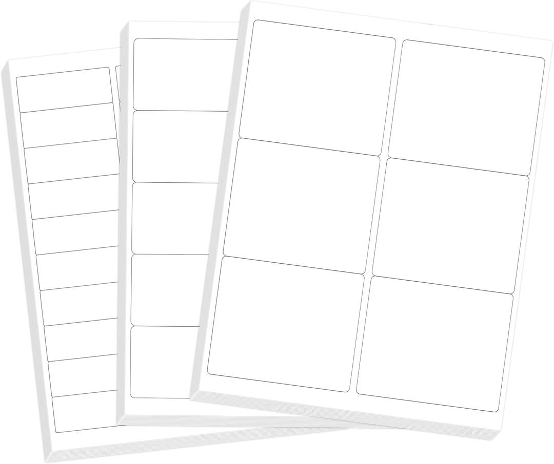 L LIKED Assorted Printable Sticker Paper, 30 Sheets 8.5" x 11" Address Labels for Laser/Inkjet Printers, Matte White, Strong Adhesive - 460 Labels