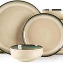 GBHOME Dinnerware Sets for 6, 18 Pieces Ceramic Plates and Bowls Set