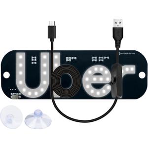 LED Light Signs for Car Windshield,Taxi Logo with Suction Cups, USB Type C Cable, Rideshare Sign for All Vehicles (White)