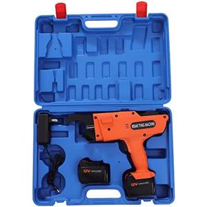 Handheld Rebar Tying Machine, 13200mAh 30-60mm Reinforcing Tying Strapping Machine Automatic Rebar Tier Tool with 2 Lithium-ion Batteries