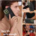 Compatible for Motorola Moto G 5G/Play 4G 2025 Phone Case, Metal Ring Holder Kickstand/Stand Silicone Protective Cover Case for Motorola Moto G 5G/Play 4G 2025 - Black