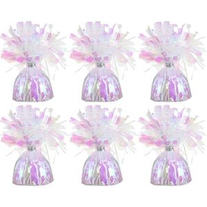 Chochkees Black Metallic Balloon Weights, 6-Pack Birthday Party Favors, 5.5" Inches