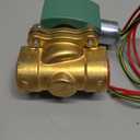 ASCO 8210G095-24/60 Brass Body Pilot Operated General Service Solenoid Valve, 3/4" Pipe Size, 2-Way Normally Closed, Nitrile Butylene Sealing, 3/4" Orifice, 5 Cv Flow, 24V/60 Hz