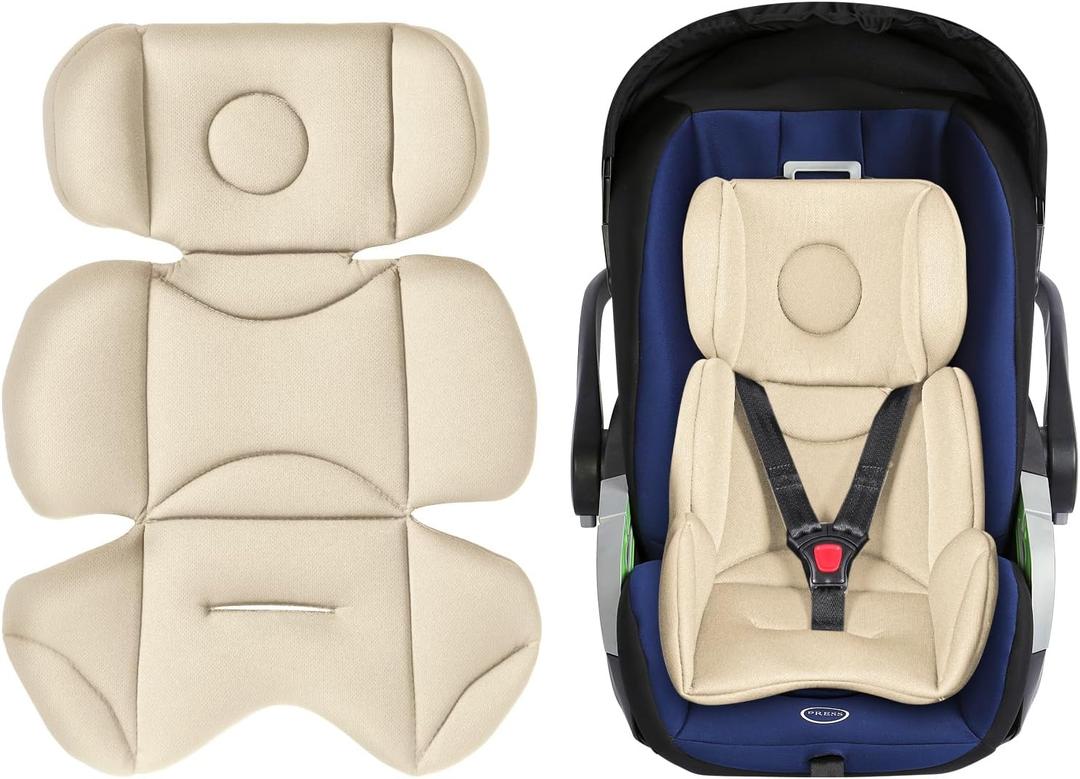 Infant Car Seat Insert Breathable Head Support for Newborn to Toddler 0-3 Years, Soft Non-Sticky Baby Car Seat Cushion, Universal Carseat Insert Support for Stroller, Swing & Carrier