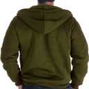Hoodies for Men Sherpa Lined Zip Up Heavy Weight Fleece Warm Sweatshirts Military Green M (Green, M)