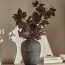 DN DECONATION Flower Vase for Home Decor, Grey Ceramic Vase for Centerpiece