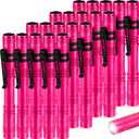 Hortsun 20 Pcs Mini Pen Light Flashlights Gifts for Fathers Day Pocket Flashlights Pen with Clip Small LED Handheld Slim Torches Without Battery(5.12 Inch,Rose Pink)
