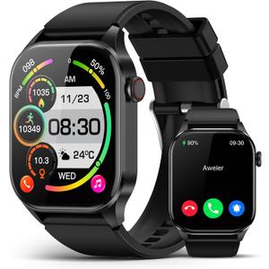 SOUYIE Smart Watch, Infrared True Blood Oxygen Monitor, 2.04-inch AMOLED Display, Heart Rate Sleep Blood Pressure, 136+ Sports Modes, IP68 Waterproof Fitness Tracker, Compatible with Android and iOS