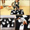 Tinideya Halloween Ghost Bathroom Rug Cute Spooky Bathroom Decor Non Slip Halloween Bath Mat Soft Washable Ghost Shower Floor Mat Goth Gift Cute Rug for Bedroom Home Decor 18x30inch