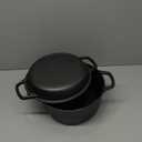 2-in-1 Pre-Seasoned Cast Iron Dutch Oven Pot with Skillet Lid Cooking Pan, Cast Iron Skillet Cookware Pan Set with Dual Handles Indoor Outdoor for Bread, Frying, Baking, Camping, BBQ, 5QT