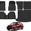 Tongama-Floor Mats for 2018-2024 Nissan Kicks, All Weather TPE Floor Liners and Trunk Mat and Backrest Mats Protectors for Nissan Kicks Waterproof Interior Accessories