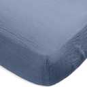 SwaddleDesigns Softest Cotton Muslin Fitted Crib Sheet, Toddler Sheet for Boys & Girls, Fits Standard Crib Mattress (28 x 52 inches), Denim