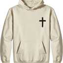 Christian Sweatshirts for Men Christ Cross Pullover Hoodie Inspirational Faith Graphic Long Sleeve Sweatshirt (XL)
