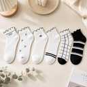 2 x 5 Pairs Women’s Cotton Ankle Socks, One Size Fits US 5-10.5, Soft Breathable No Show Low Cut Socks, Lightweight Casual Everyday Socks for Spring