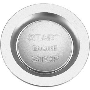X AUTOHAUX Engine Start Stop Button Cover Kit One Click Push Start Button Trim Sticker for Land Rover Discovery for Range Rover Sport Silver Tone