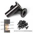 Muzata 50 Pack 1/8" 5/32" 3/16" Black Cable Railing Protector Sleeves T316 Stainless Steel Protective Sleeves Deck Cable Railing Hardware Kit for Wood Posts CR88 (Level)