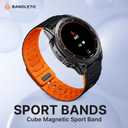 Bandletic Compatible with Garmin Fenix 8 51mm 7X 6X 5X Watch Band - 26mm Quick Fit Magnetic Silicone Strap for Fenix 7X 6X Pro/5X Plus/3/3 HR/Instinct 2X Solar 3 50mm /Enduro/Quatix/Tactix/Epix Pro 2 (Black/Orange)