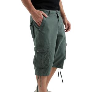 BEST SOUTH Men's Long Cargo Shorts Casual Below Knee 13 Inches Capri Shorts Relaxed Fit with Pockets (38, Light Green)