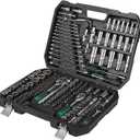 Mechanics Tools Kit and Socket Set 216 Piece, 1/2, 1/4, 3/8 Drive Sizes, Mechanic Tool Set