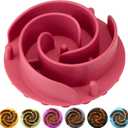 Slow Feeder Dog Bowls Insert, Animire Soft Silicone Slow Eating Dog Food Bowl for Small, Medium and Large Dogs, Compatible with Regular and Elevated Bowls (Rose)