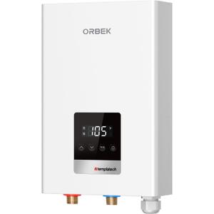 Updated 14kW Tankless Water Heater Electric, ORBEK 240 Volt On Demand Instant Hot Water Heater, with LED Digital Display, ETL Certified, Up to 3.38 GPM for 2-3 Point of Use Updated 14kW Tankless Water Heater Electric, ORBEK 240 Volt On Demand Instant Hot Water Heater, with LED Digital Display, ETL Certified, Up to 3.38 GPM for 2-3 Point of Use