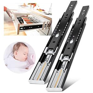 2 Pairs Soft Close Drawer Slides Full Extension Side Mount 12" x 1 3/4" inch Ball Bearing Metal Rails Track Guide Glides Runner Heavy Duty 100 Pound