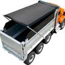 Dump Truck Mesh Tarp 7'x16' Durable Dump Trailer Tarp Opening Shade Truck Bed Cover with Grommets, Heavy Duty Black Cover with 2 Pockets for Easy Installation