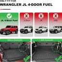 Cargo Liners Custom Fit for Jeep Wrangler JL 4x4 Door Sahara Rubicon 2018-2023 2024 2025 Trunk Mats Rubber All Weather Heavy Duty Waterproof Odorless - (Not for 4XE/JK/Not 2-Door)