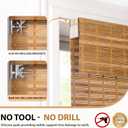 LazBlinds No Tools No Drill Cordless Bamboo Roman Shades, Light Filtering Window Treatment, Roll Up Bamboo Blinds for Window 35'' W x 64'' H, Squirrel