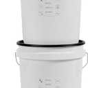 United Solutions Airtight Pet Food Storage Container, 5 Gallon Capacity, Great for Dog Food, Cat Food, Bird Seed, Dry Food Storage, White Container with Black Lid, 2-Pack