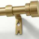 PORTRES Modern Gold Heavy Duty Curtain Rods for Windows 66 to 120 Inches Adjustable Length 1" Diameter Curtain Rod with Farmhouse Decorative Finials for Outdoor Bedroom Kitchen Living Room