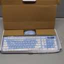 Wireless Keyboard and Mouse Combo, Full-Sized Wireless Keyboard and Adjustable DPI Mouse, 2.4GHz USB Receiver, Keyboard and Mouse for PC, Windows, Desktop, Laptop (Sky Blue-A)