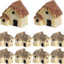 Yardwe 24pcs Miniature House Fairy Gardens Ornament Mini Resin House Cottage Statues Sculptures for Micro Landscape Dollhouse Decor, Random Style