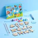JOYIN 12 Wooden Magnet Creativity Arts & Crafts Painting Kit for Kids, Decorate Your Own Painting Gift for Easter Basket Stuffers, Birthday Parties and Family Crafts, Party Favors for Boys Girls