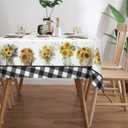 Oil-Resistant Tablecloth - Waterproof Washable Floral Design, 102x60 Inch Rectangular Table Cover for Kitchen Dining, Outdoor Picnic, Party, Home Decor